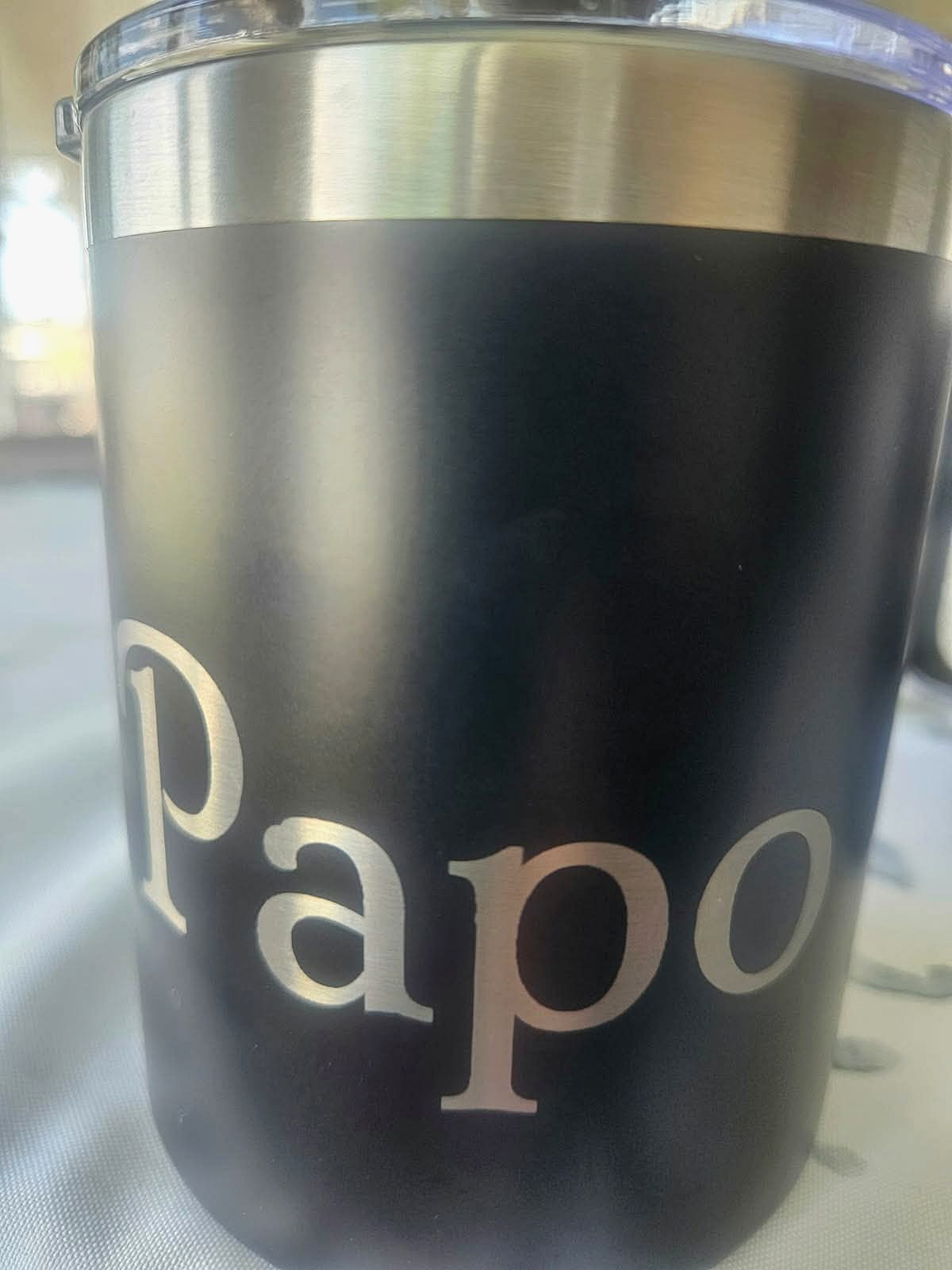 Custom laser engraved tumbler