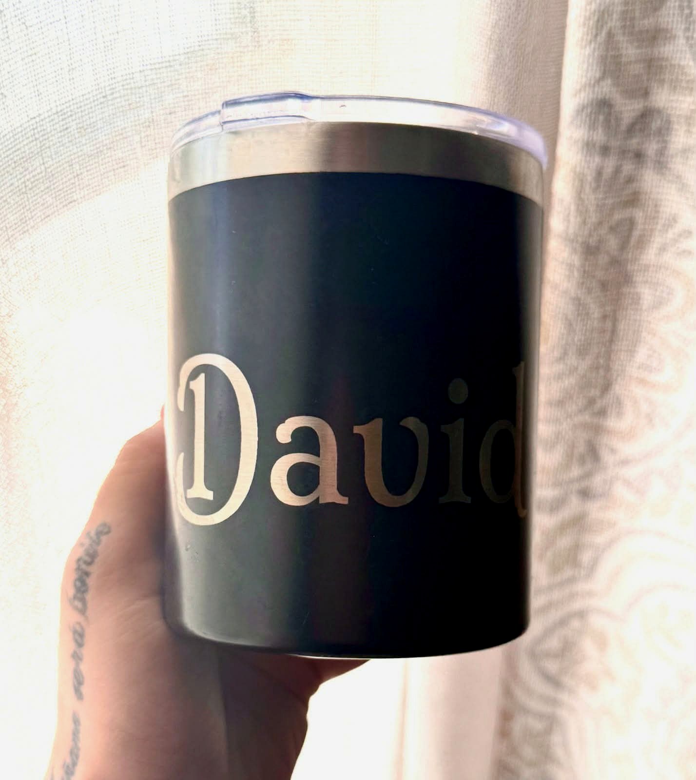 Laser engraved tumbler